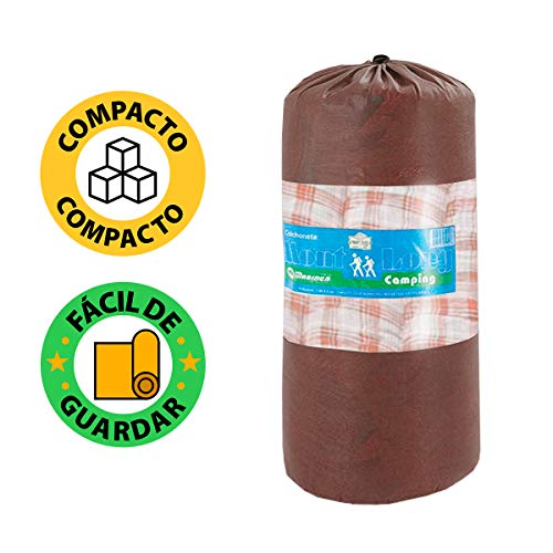 COLCHONETE SOLTEIRO 190X60 BOLSA TRANSPORTE XADREZ MARROM