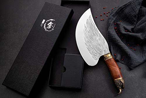 Golden Bird Meat Cleaver Knife, Hand Forged Heavy Duty Bone Chopper — view 6