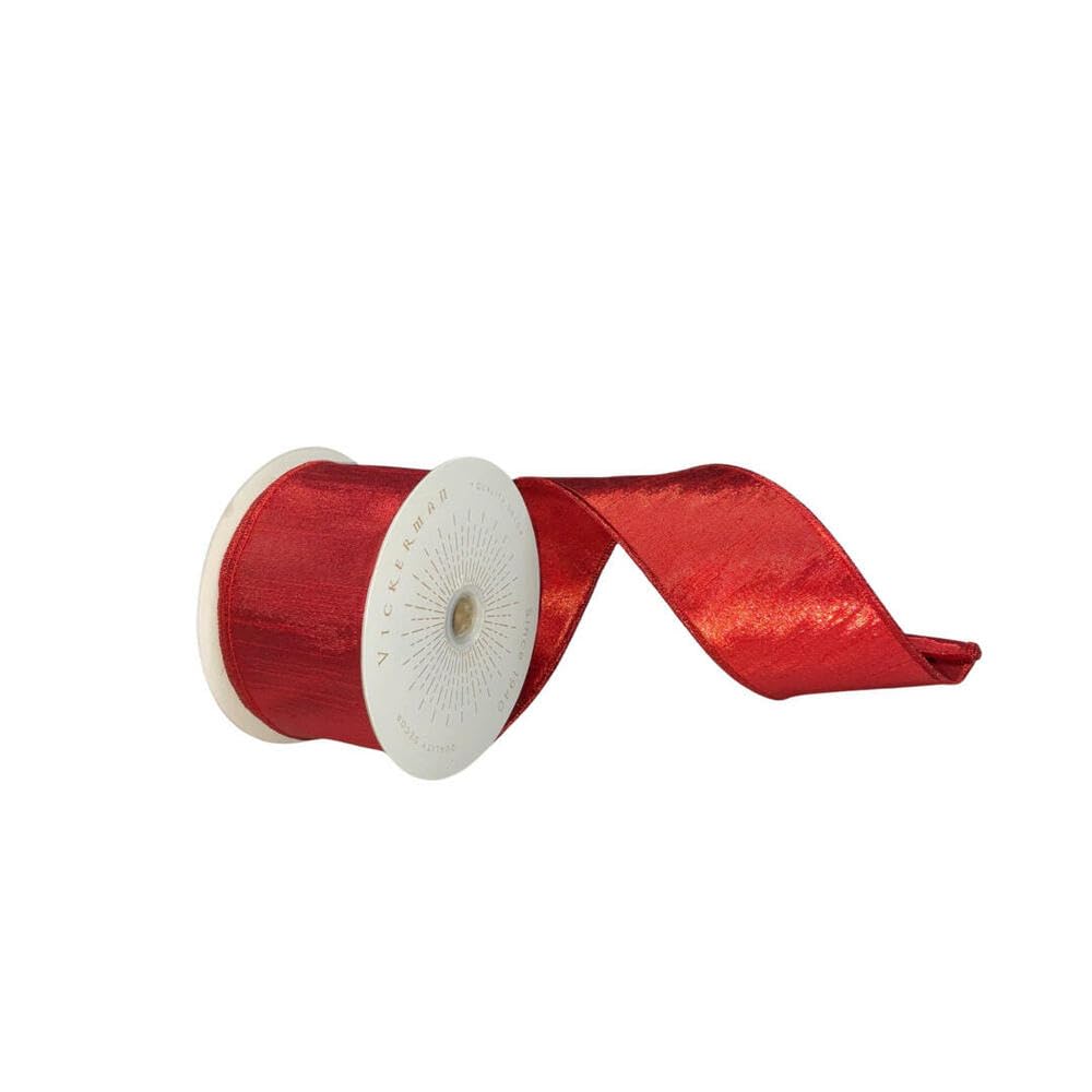 Vickerman 2.5" x10yd Red Metallic Christmas Ribbon