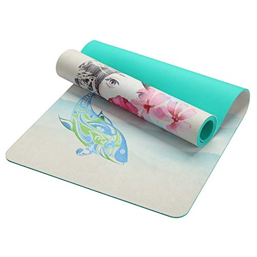 Tappetino Yoga5 Mm TPE Fitness Tappetino Yoga Tappetino Modello Lotus Pelle Scamosciata Antiscivolo Body Building Esterilla Pilates Mat Esercizio Dimagrante Ginnastica Massa