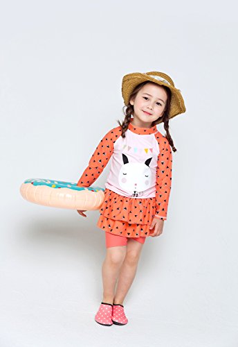 Image of VAENAIT BABY Girls Rash Guard Swimsuit UPF 50+ Long Sleeve Toddler Bathing Suit Ribbon Stawberry Floral Fruit for 2~8Years