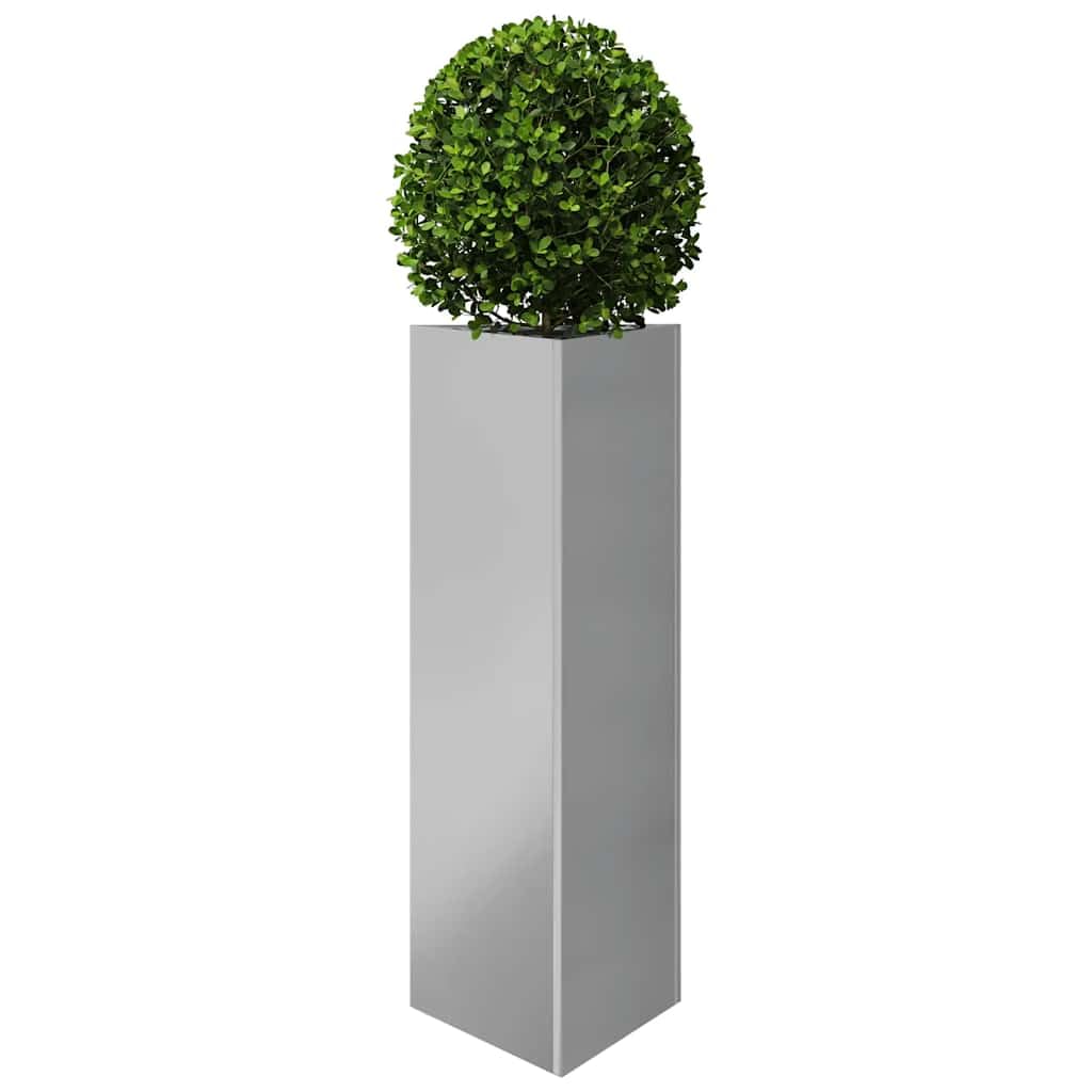 Fioriere triangolari 2 pezzi in acciaio zincato 30x26x75 cm | Senza fori di drenaggio, resistente alla ruggine, grande spazio per piante, ideale per balcone o patio