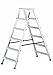 Produktbild DRABEST Trittleiter Klapptritt Aluleiter mit 6 Stufen Beidseitig Leiter bis 150 kg Belastbar Stehleiter, Haushaltsleiter