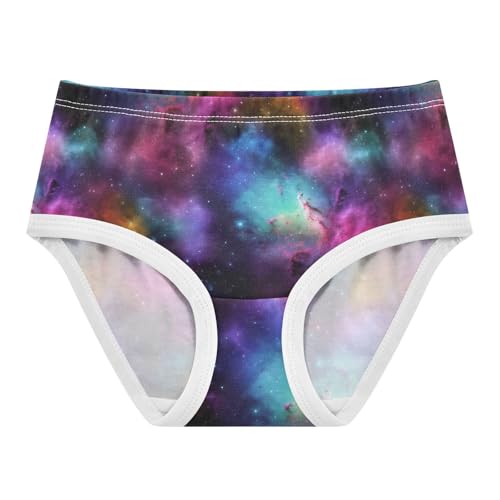 Joisal Space Nebula Colorful Cosmic Clouds Panties for Girl Toddlers Underwear Floral Cotton Print Kids Undies Briefs 2t