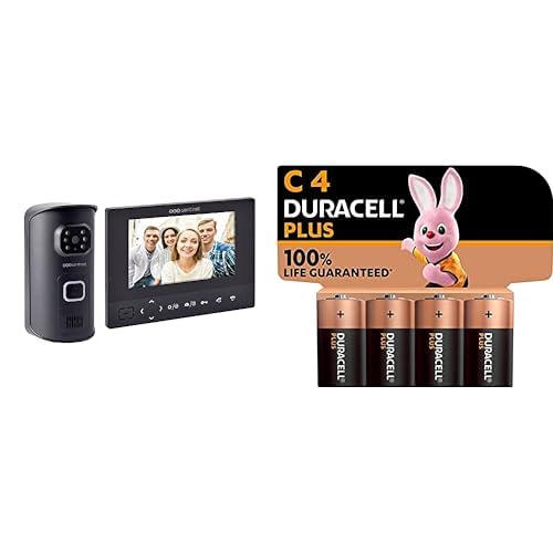 Interphone Touches sensitives AirVisio 200 sans fil et 4 Piles C Duracell 1.5V
