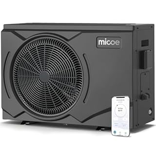 MICOE 35,000 BTU Smart Swimming Pool Heat Pump, Electric Pool Heater for 12,000 Gallons Above Ground & Inground Pools, App-Controlled Heating & Cooling, 220–240V