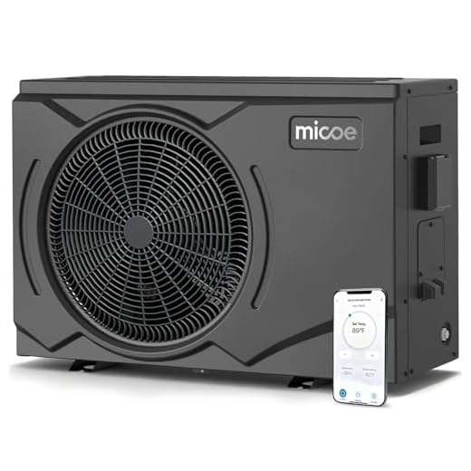 MICOE 75,000 BTU Pool Heat Pump, Smart Electric Air Source Heat Pump Heater for Up to 21,000 Gallon Above Ground & Inground Pools, App Control, Heating & Cooling, 220-240V