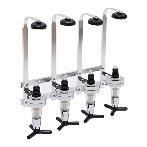 PIAOCAIYIN Wine Liquor Dispenser, 4 Bottle Wall Mount Stand Rack, Silver Man Cave, Liquor Dispenser, Bar Accessories for Home, Bartender Accessories, Beer Alcohol Holder Bar, Cocktail Dispenser