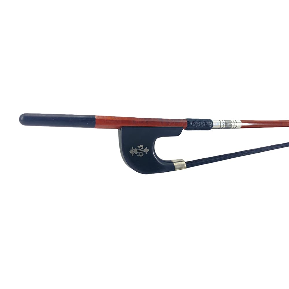 Arco vertical de 3/4 para contrabajo alemán, mango alto, negro, pelo de caballo (3/4)