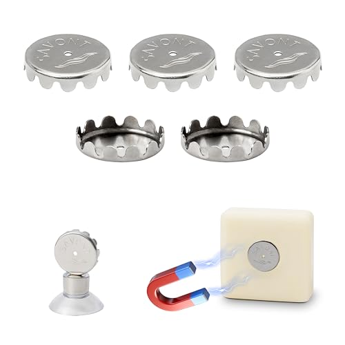 SAVONT 5 placas de repuesto para jabonera con imán, soporte magnético para jabón, plaquitas magnéticas, placas de jabón, sin óxido, sin importación, 24 mm
