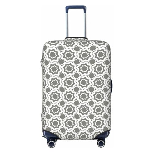 Gray Geometric Star Array Luggage Cover Protector Anti-Scratch Washable Fits 18-32 Inch Luggage-Large