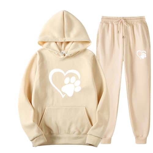 Sportliche, zweiteilige Herbst-Outfits für Damen, 2-teiliges Set mit Kapuze, 2026, Sweatanzug-Set, Winter, Workout, Kapuzen-Sweatshirt, Sweatpants Set, lässig, Grafik, Winter, Herbst, Lounge-Sets