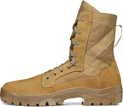 GARMONT TACTICAL T8 Bifida Military Combat Boots for Men and Women, Army, Air Force, AR670-1 Compliant Footwear, Suede Leather, Multi-Terrain Shoes, Coyote, Size 10.5