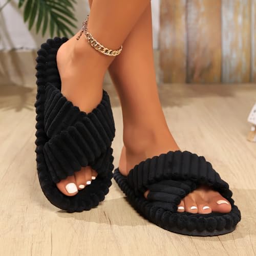 Slippers for Women Memory Foam House Bedroom Open Toe Slides Sandals Shoes Comfy for womens Anti-Skid sole2