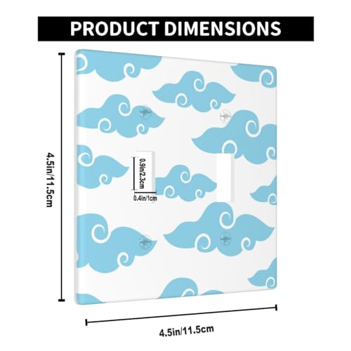 Pznen WP-DOUBLETOGGLE-DKD1158 Big Floating Clouds Toggle Light Switch Covers Bluish Cloud Scape Nature Space Blue 2-Gang Wall Plate For Living Room Nursery Boys Girls Bedroom Decor Home thumb #1