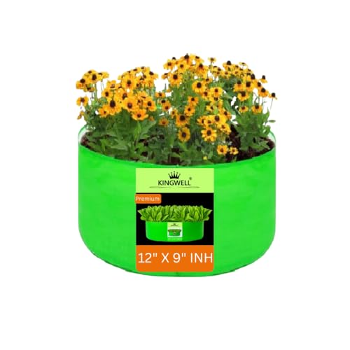Image of Kingwell Grow Bag 12 X 9 INCH, PACK OF 1 For Terrace Garden Leafy Vegetable Plant Grow Bags Fruits Growing Containers For terrece Gardening