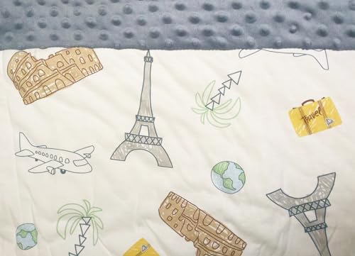 Image of Cuite Pumpkin Baby Toddler Crib Comforter, 45 inch x 57 inch Lightweight Kid Down Alternative Comforter,Cotton Baby Blanket with Mink Dots Design,Warm Thick Baby Quilted Blanket for Crib Bed