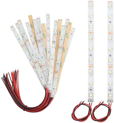 10 Bandes LED SMD 2335 - 200mm - 12-18V - Blanc - Pré-câblées - Pour Modélisme Et Maquettes - Durée 5000h