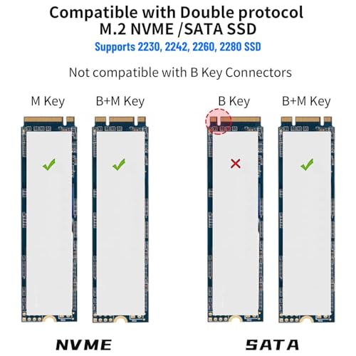 Kit con adaptadores para SSD M.2 NVME SATA USB 3.2 Gen 2 miniatura 3