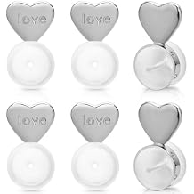 Kerryjewl 3 Pairs White Silicone Earring Backs & Findings for Droopy Ears, Heavy Earrings & Studs