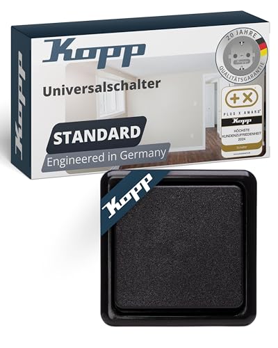 KOPP Wechselschalter Aufputz-Programm Standard, schwarz, Universal (Wechsel-Schalter), 10 A, 250 V, 513605008