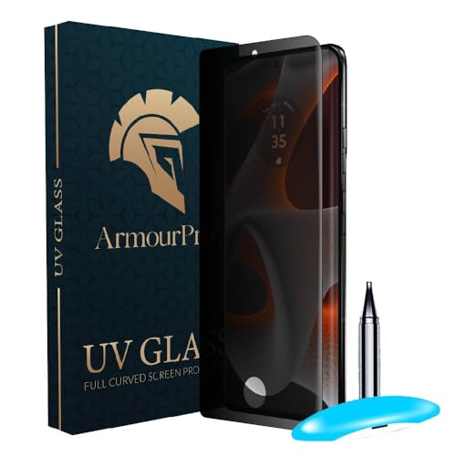 Image of ArmourPro Premium UV Privacy Tempered Glass Screen Protector for Motorola Edge 50 Pro (6.7 Inch, Pack of 1) Edge to Edge Coverage Anti-Spy /Anti-Peeping 9H Hardness