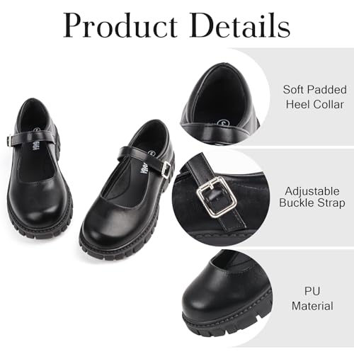 Image of Toddler Girl Dress Shoes Bow Black Dress School Shoes Princess Mary Jane for Toddler /Little Girl