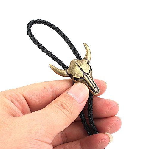 Image of GelConnie Native American Bolo Tie Rodeo Cowboy Leather Necktie Western Necklace Costume Accessories for Men,Women