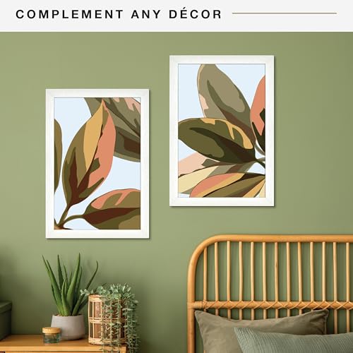 MCS Studio Gallery 12x18 Picture Frame White Woodgrain, Rectangle Photo Frame for Photos, Posters & Art Prints (2-Pack)