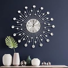 19 . 7 Inch Large Wall Clock for Living Room Decor, Non Ticking Quiet Modern Metal Starburst Bling photo 19 . 7 Inch Large Wall Clock for Living Room Decor, Non Ticking Quiet Modern Metal Starburst Bling