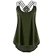 Produktbild Schlinge Oberteile Tops Frauen, Ziyou Mode Beiläufig Weste/Elegante Damen Sommer Rundhals T-Shirt Einfarbig Ärmellos Tanktops mit Bandagen (Armeegrün, EU-38 / CN-S)