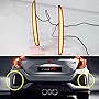 Compatible With 2017 2018 2019 2020 2021 Honda Civic Hatchback, SI or Type-R Sedan Car Led Tail Brake Light Rear Bumper Lights LED Driving Lamp with Turn Signal Fog light