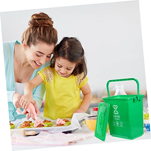 Caneca de basura rectangular para cocina con tapa y asa miniatura 3