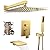 Rain Shower System 12 inch Shower Faucet Set with Tub Spout,Bathroom Wall Mounted Waterfall Shower Head Bath tub Faucet Sets Complete with Handheld Spray,Included Valve Body and Trim kit,Brushed Gold