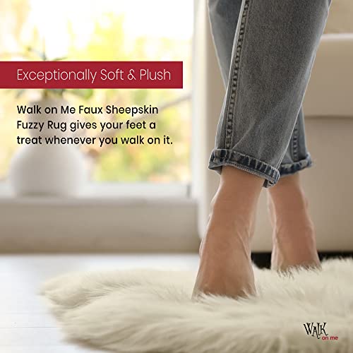 Silky Soft Faux Fur Rug, 2 Ft. X 4 Ft. Ivory Fluffy Rug, Made In France, Sheepskin Area Rug, Shaggy Rug For Living Room, Bedroom, Kid's Room, Or Nursery, Home Décor Accent With Non-Slip Backing #TOP2