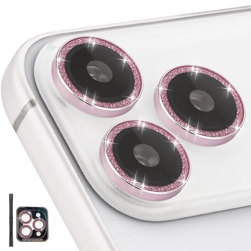 Protection objectif 17 Pro verre trempé rose pailleté pour vos soirées