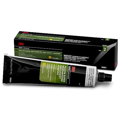 Image of 3M Super Weatherstrip and Gasket Adhesive, 08001, Yellow, 5 fl oz Tube, 1 Per Pack