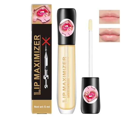 Eazerom 01 Lip Plumper,Lucidalabbra Trasparente Lip Gloss con Acido Ialuronico,Lip Plumper Volumizzante Labbra Effetto,Olio Rimpolpante per Labbra,Trattamento Labbra Filler Volume