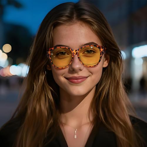 Image of HAOLOTA Night Vision Glasses for Driving Anti Glare, Polarized Nighttime Safety Glasses for Women Men UV400 Protection