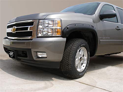 Stampede - Ruff Riderz Pocket Style Fender Flares | 2007 - 2013 Chevrolet Silverado 1500, 07-14 2500/3500HD(69.3\"/78.7\"/97.61\"Beds), Smooth Black - 4 Pcs. | 8412-2