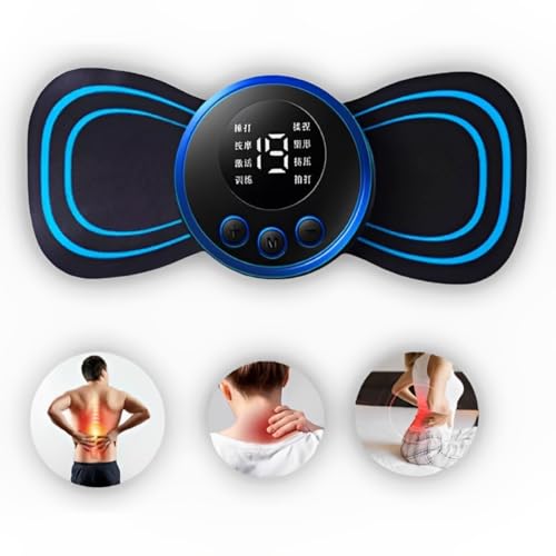 Mini Massageador Pulso Elétrico Portátil Recarregável Dor Pescoço Coluna Pernas Estimulador Ems Pequeno Alivia Dor Tensão Muscular Crossfit Atividade Corporal PREMIUM
