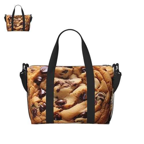 Chocolate Cookie Duffle Bag for Men Women Gym Bag with Shoes Compartment Travel Bags Lightweight Overnight Bags