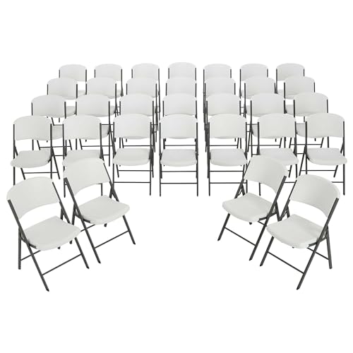 LIFETIME Commercial Grade Folding Chairs, 32 Pack, White Granite by LIFETIME - Used condition - US$981.89