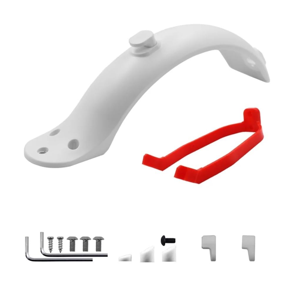 YTQMoreBNZ Electric Scooter Red Front Fender, Rear Fender, Non-slip Fender, Electric Scooter Accessories, For Millet M365(White)