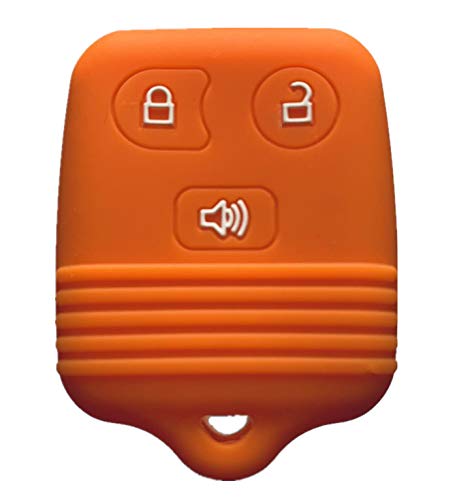 Ford Lincoln Key Fob Cover: Mazda 3 Buttons Silicone Car Key Shell Fit for Explorer Edge Escape F150 Expedition Mercury Navigator Ranger Mariner| Rpkey Keyless Remote Case Replacement - Orange