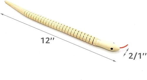 Miniatura 7 de Serpientes Wiggly de madera natural sin terminar Serpiente de madera flexible de 12 pulgadas Lienzo en blanco Ideal para artes y manualidades