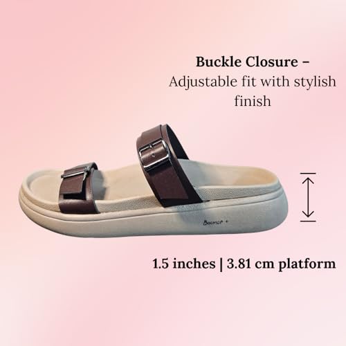 Image of Women's Vegan Leather Flat Sandals | Stylish Ladies Sandal with Cushioned Footbed | Lightweight & Waterproof EVA Sole | Comfortable Everyday Wear