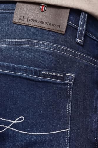 Image of Louis Philippe Men's Slim Fit Stretch Fabric for Comfort Premium Wash Aesthetic Authentic Twill and Durable Jeans