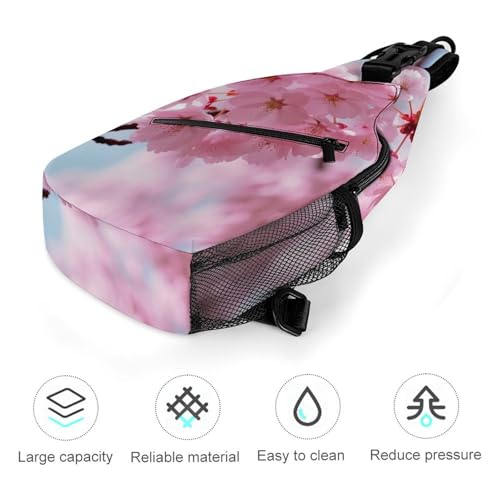 Bolso bandolera deportivo Pink Flower para senderismo casual miniatura 5