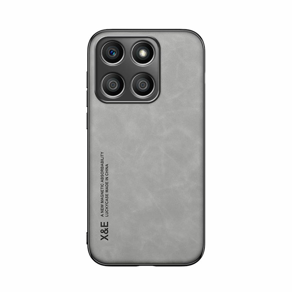 Kepuch Silklike Cover Per Honor X30 - Custodia Con Piastra Metallica Incorporata, Grigia, Materiale PU+PC - 3